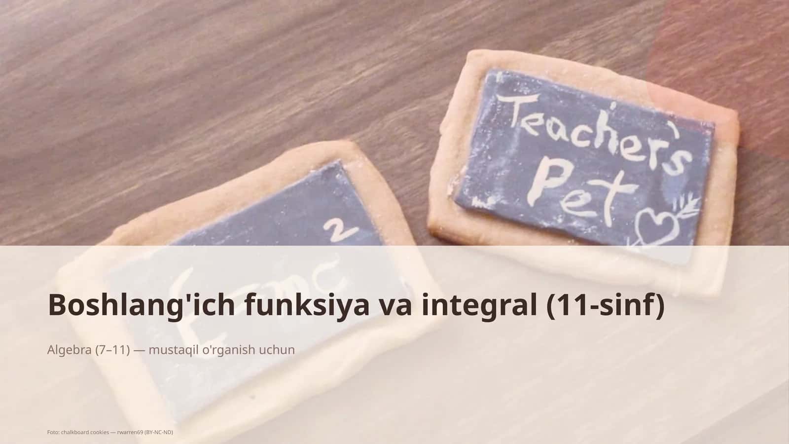 Boshlang'ich funksiya va integral (11-sinf) 1