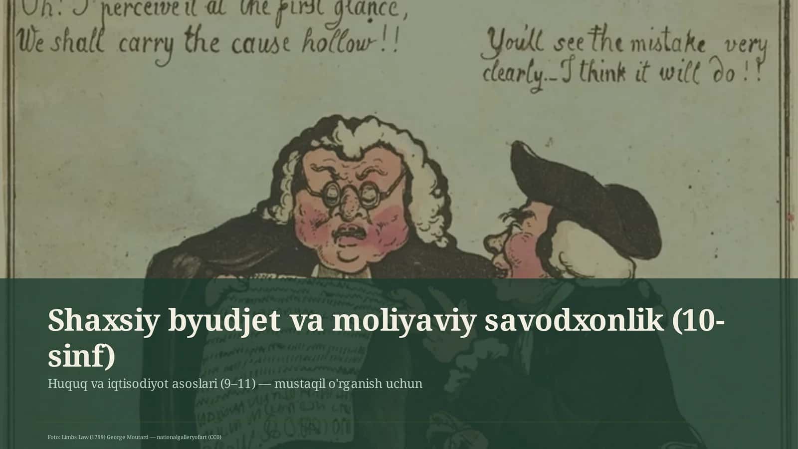 Shaxsiy byudjet va moliyaviy savodxonlik (10-sinf) 1