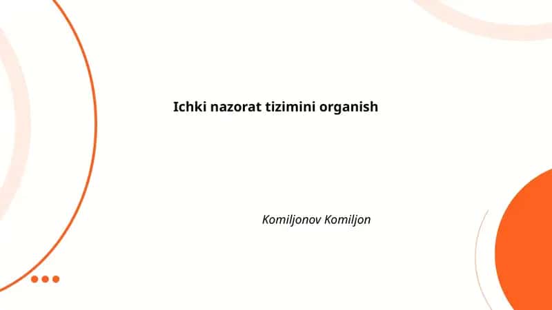 Ichki nazorat tizimini organish 1