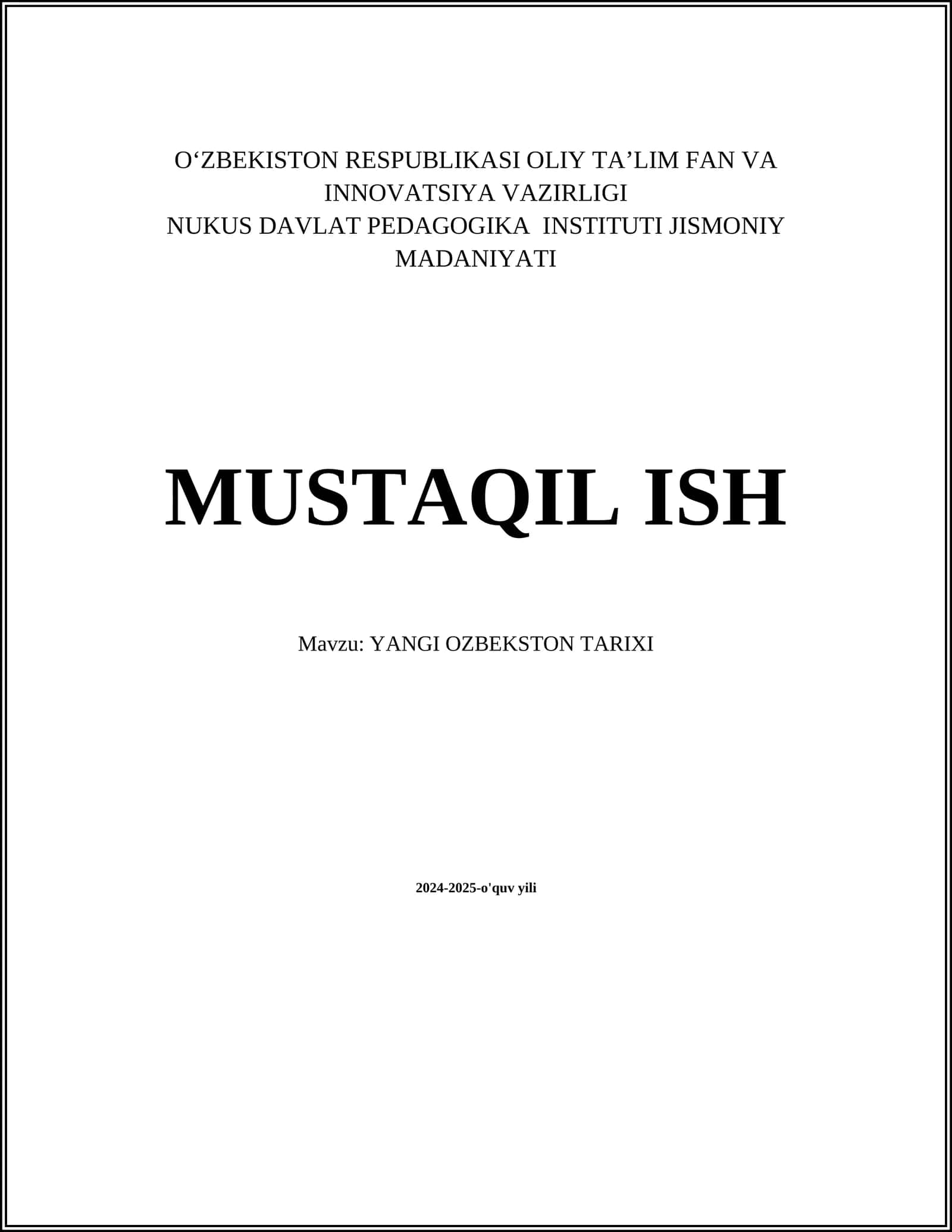 YANGI OZBEKSTON TARIXI 1