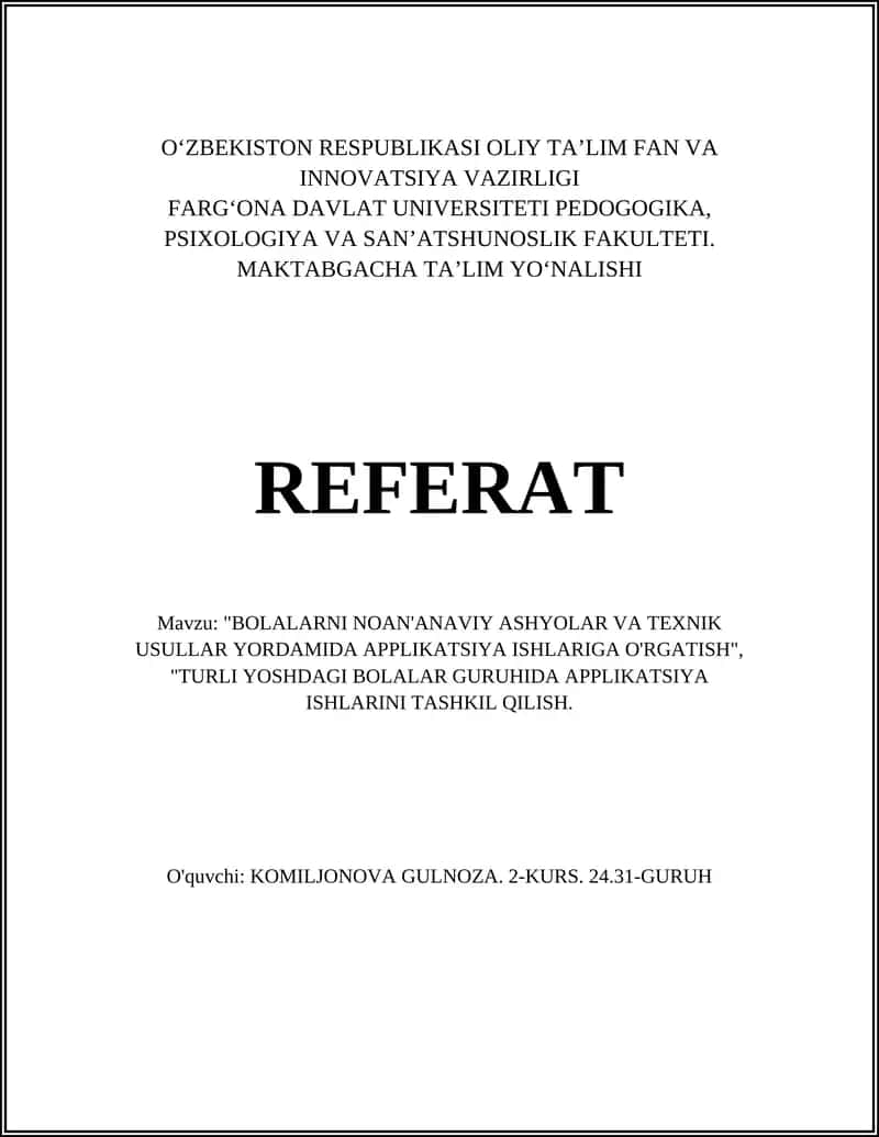 Applikatsiya ishlari 1