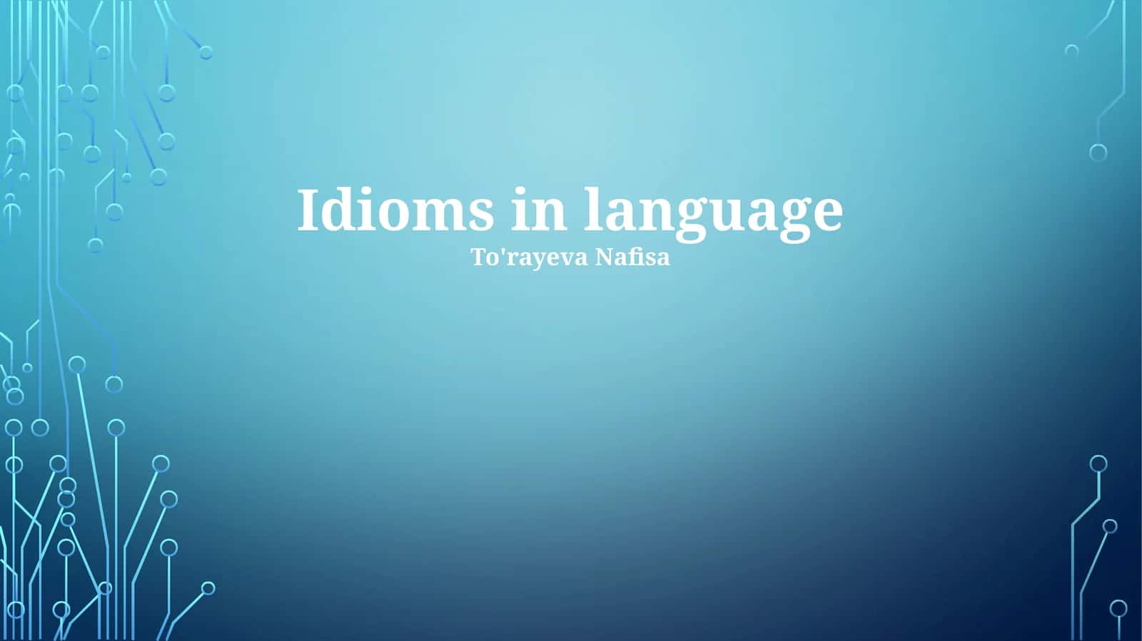 Idioms in language 1