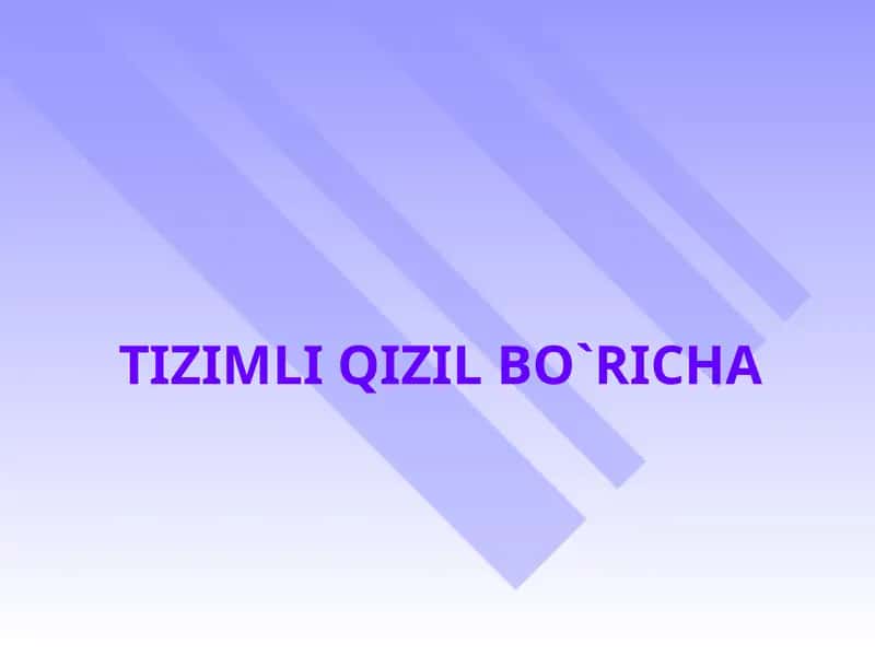 Tizimli Qizil Bo`richa 1