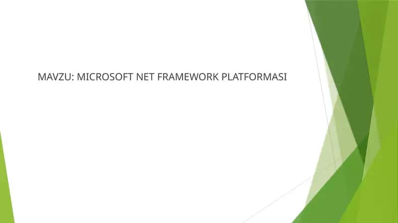 MICROSOFT NET FRAMEWORK PLATFORMASI 1