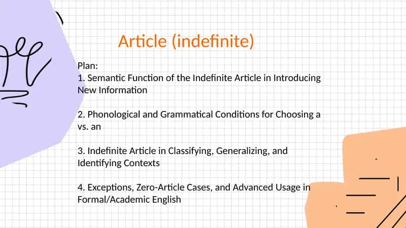 Article (indefinite) 1