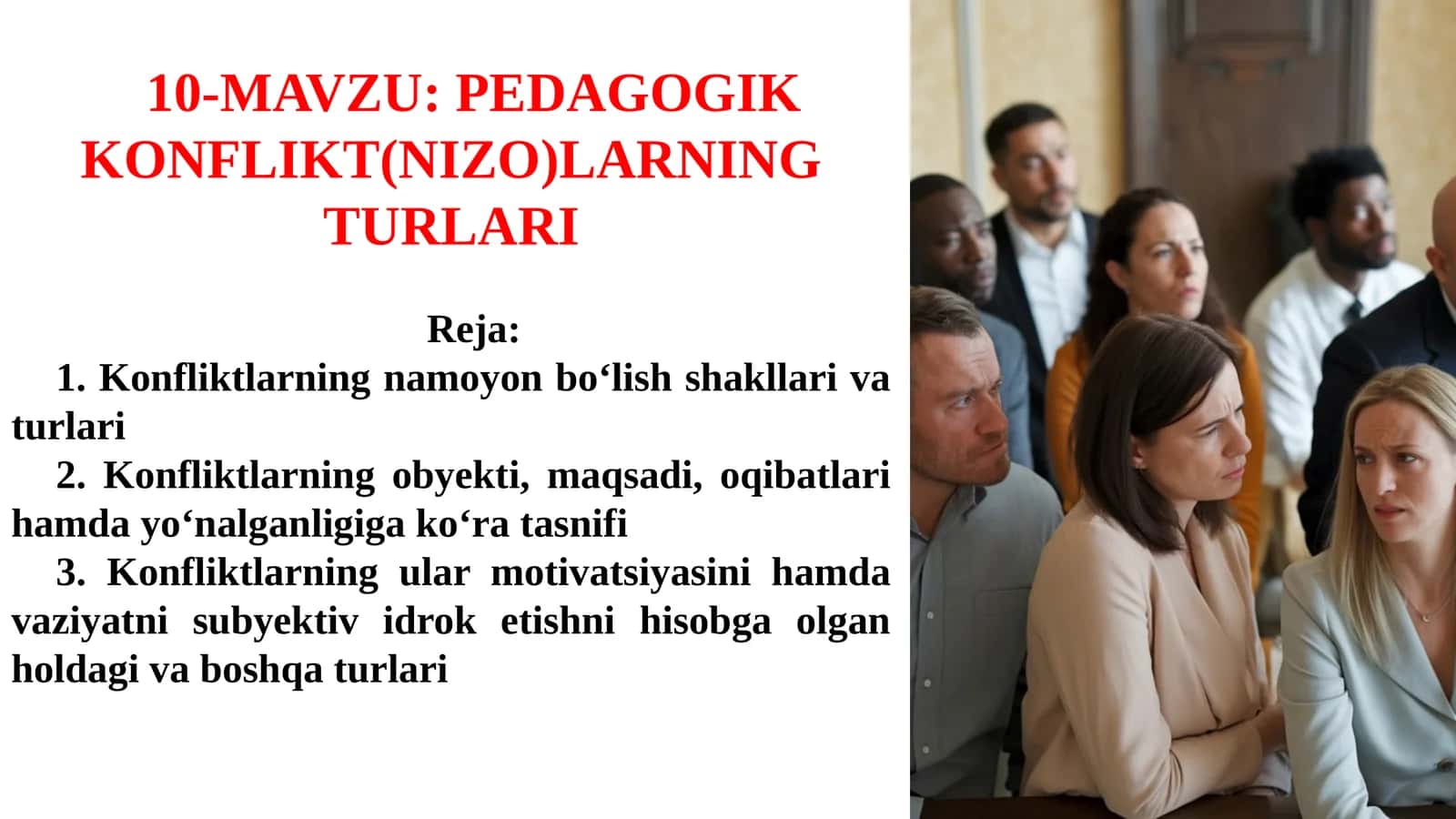 PEDAGOGIK KONFLIKT(NIZO)LARNING TURLARI 1