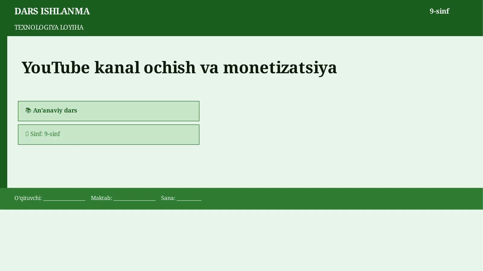 TEXNOLOGIYA LOYIHA 1
