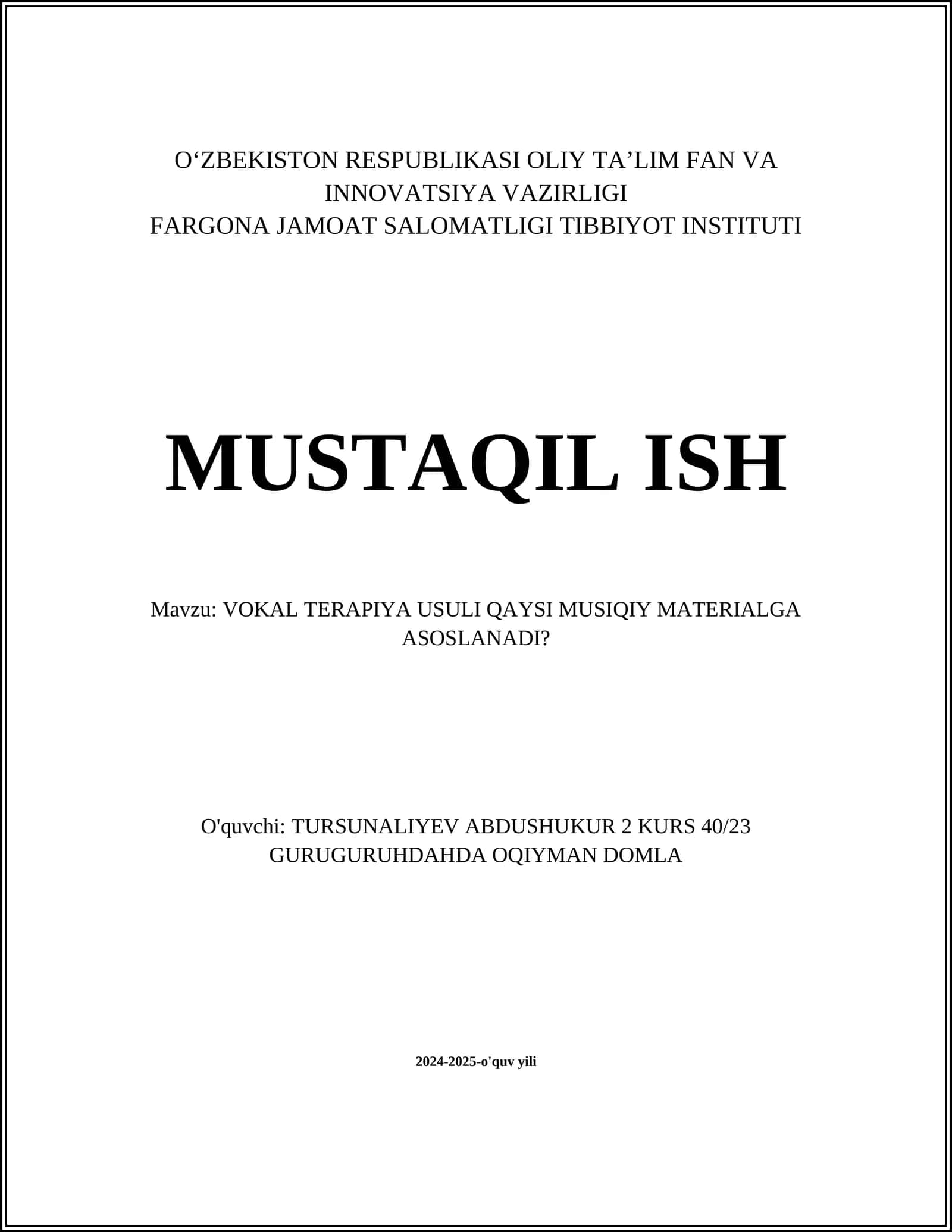 Vokal Terapiya Usullari 1