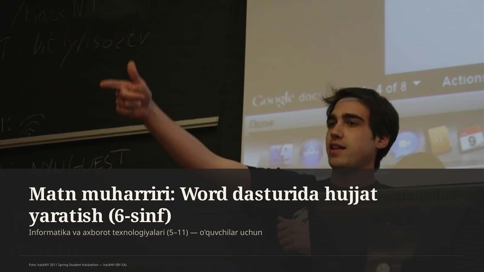 Word dasturida hujjat yaratish (6-sinf) 1