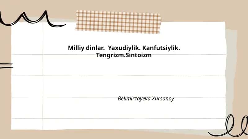 Milliy Dinlar 1