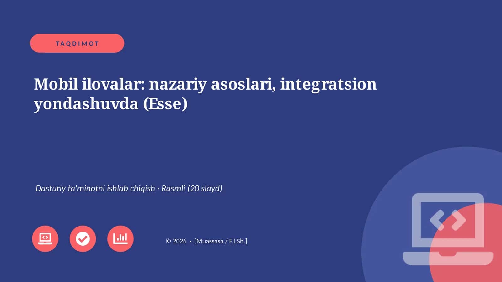 Mobil ilovalar: nazariy asoslari, integratsion yondashuvda (Esse) 1