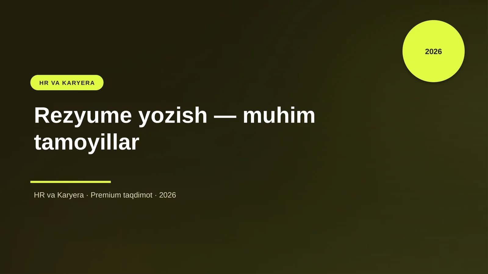 Rezyume yozish — muhim tamoyillar 1