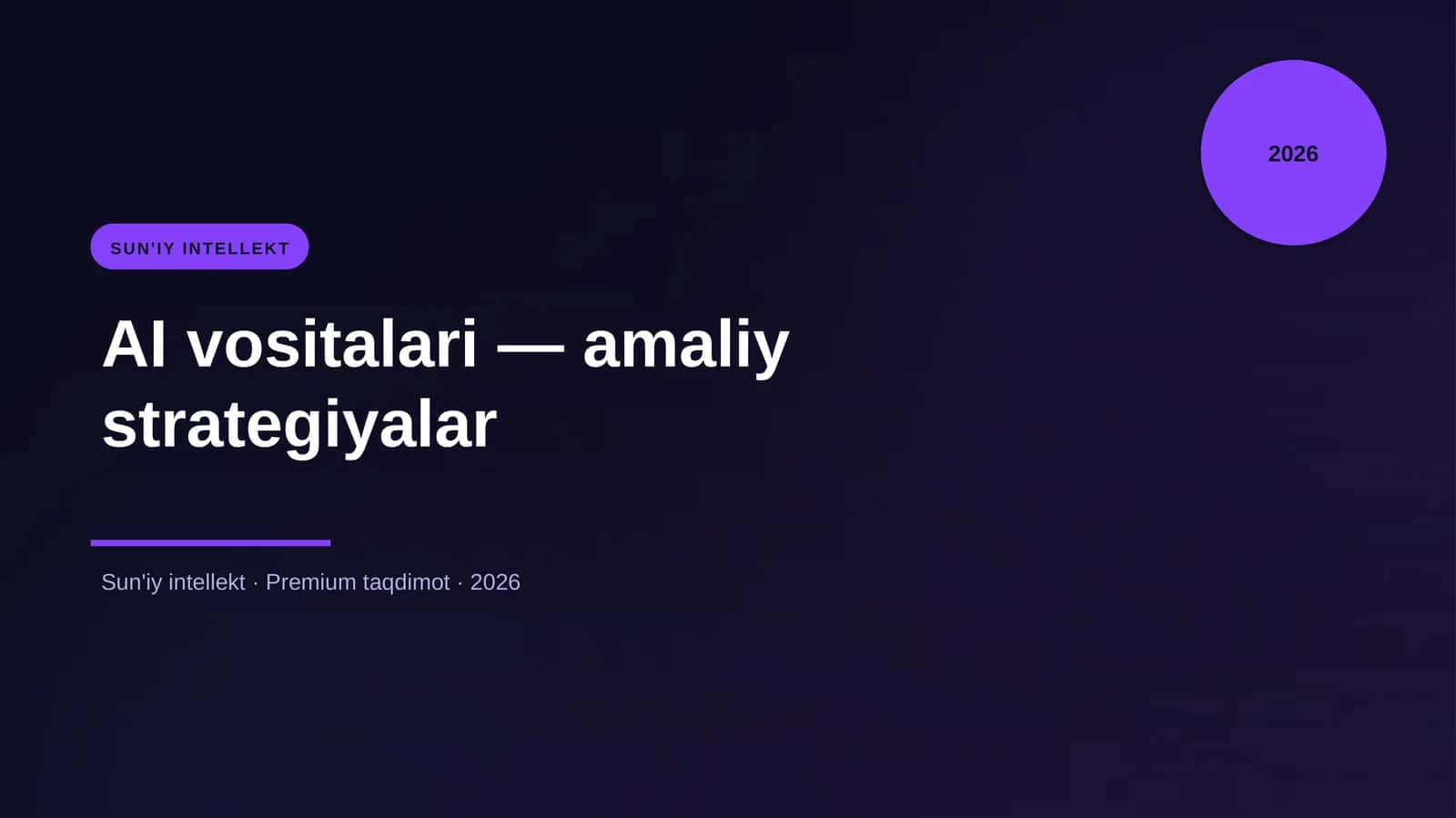 AI vositalari — amaliy strategiyalar 1