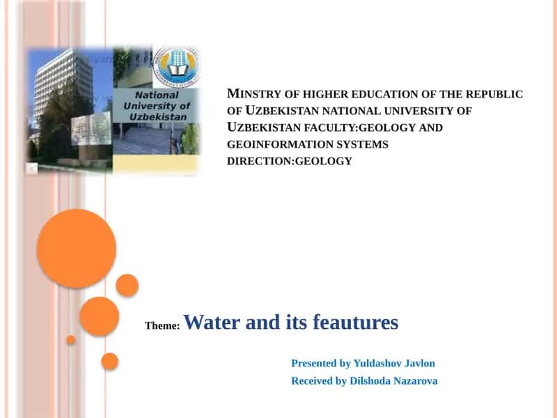 Water and its features 1