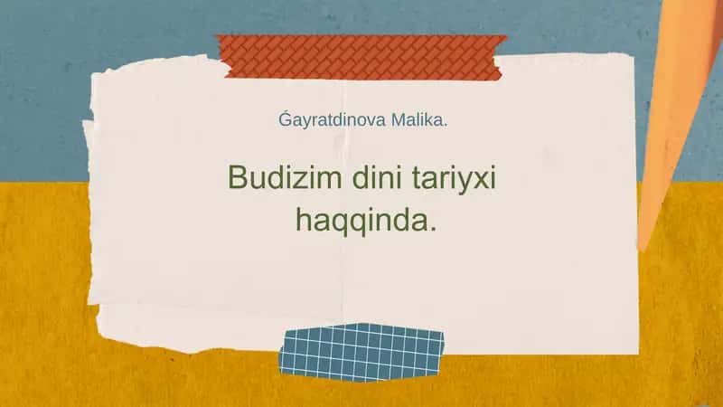Buddizm Dini Tarixi 1