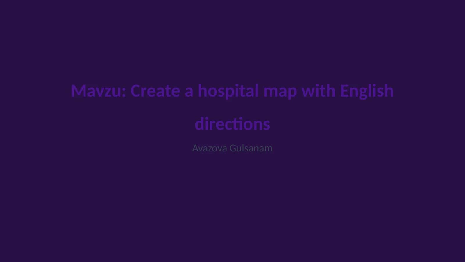 Create a hospital map with English directions 1