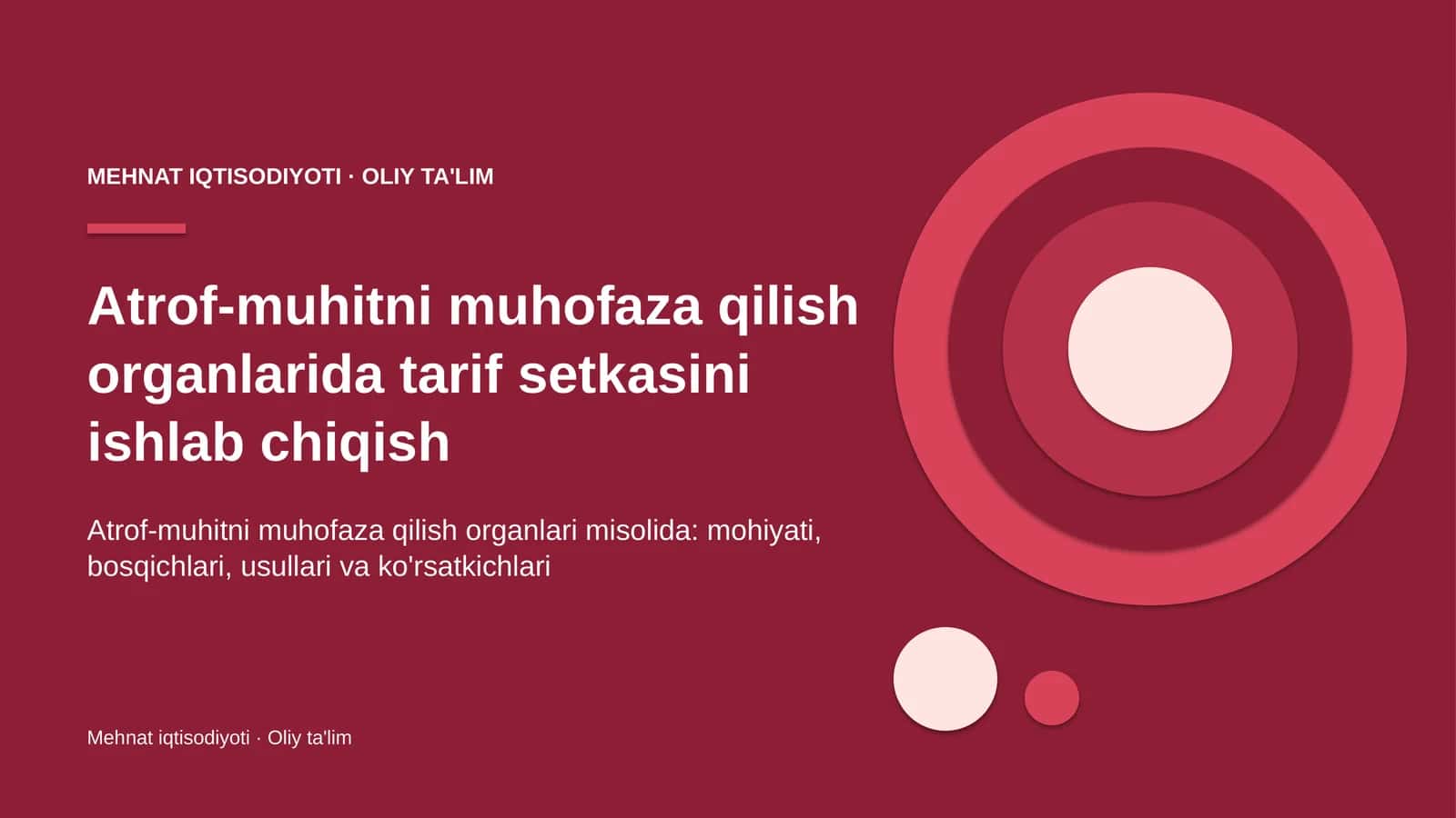 Atrof-muhitni muhofaza qilish organlarida tarif setkasini ishlab chiqish 1