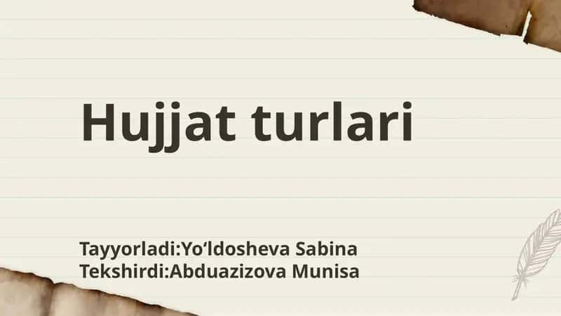 Hujjat turlari 1