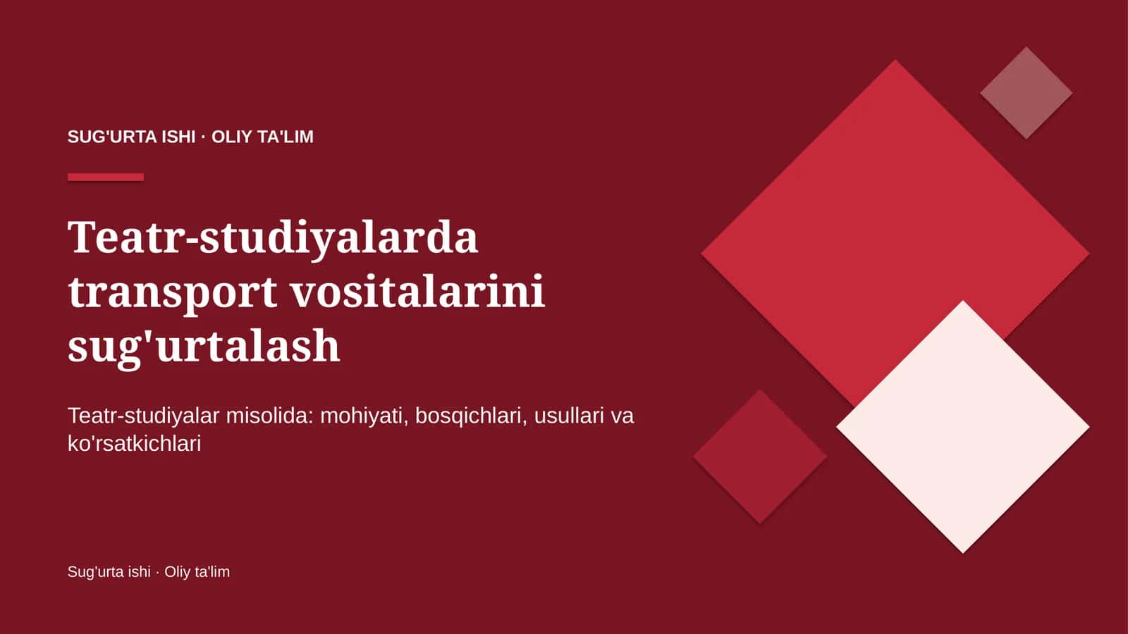 Teatr-studiyalarda transport vositalarini sug'urtalash 1