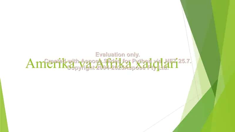 Etnologiya Afrika va Amerika xalqlari 1