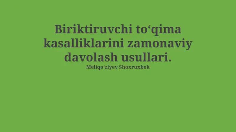 Zamonaviy davolash usullari 1