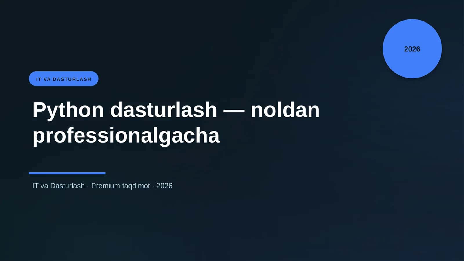 Python dasturlash — noldan professionalgacha 1