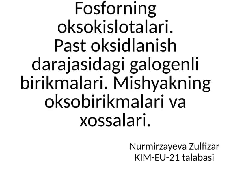 Fosforning oksokislotalari 1
