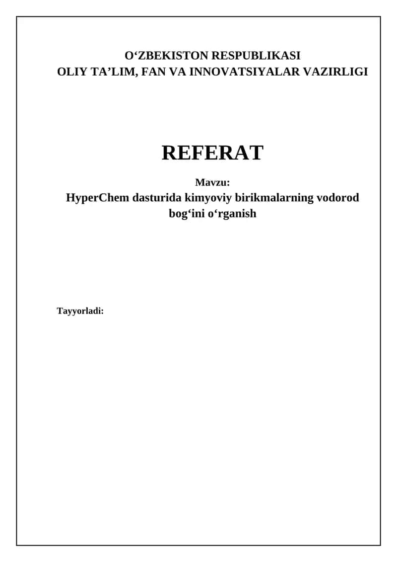 HyperChem dasturi 1