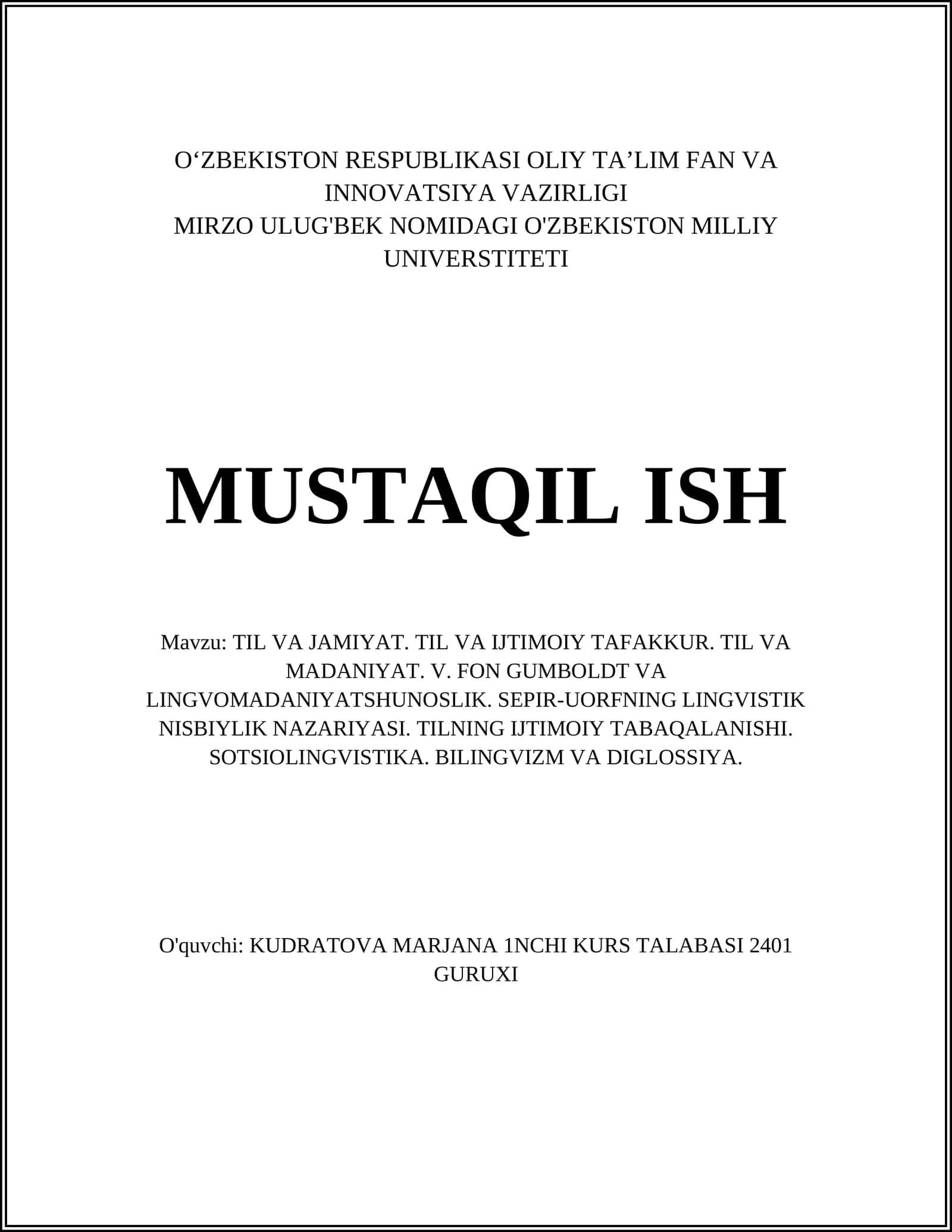 Til va ijtimoiy tafakkur 1