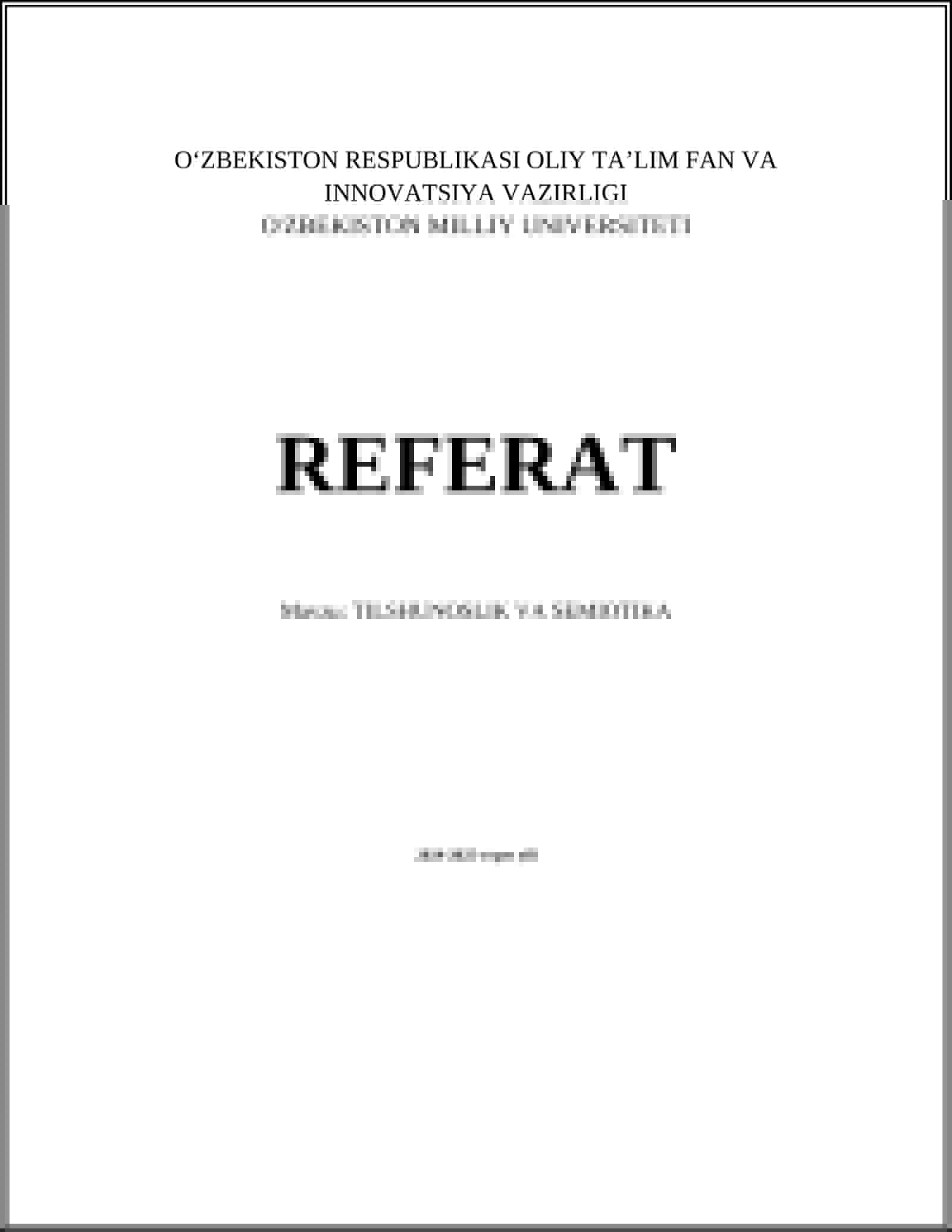 TILSHUNOSLIK VA SEMIOTIKA 1