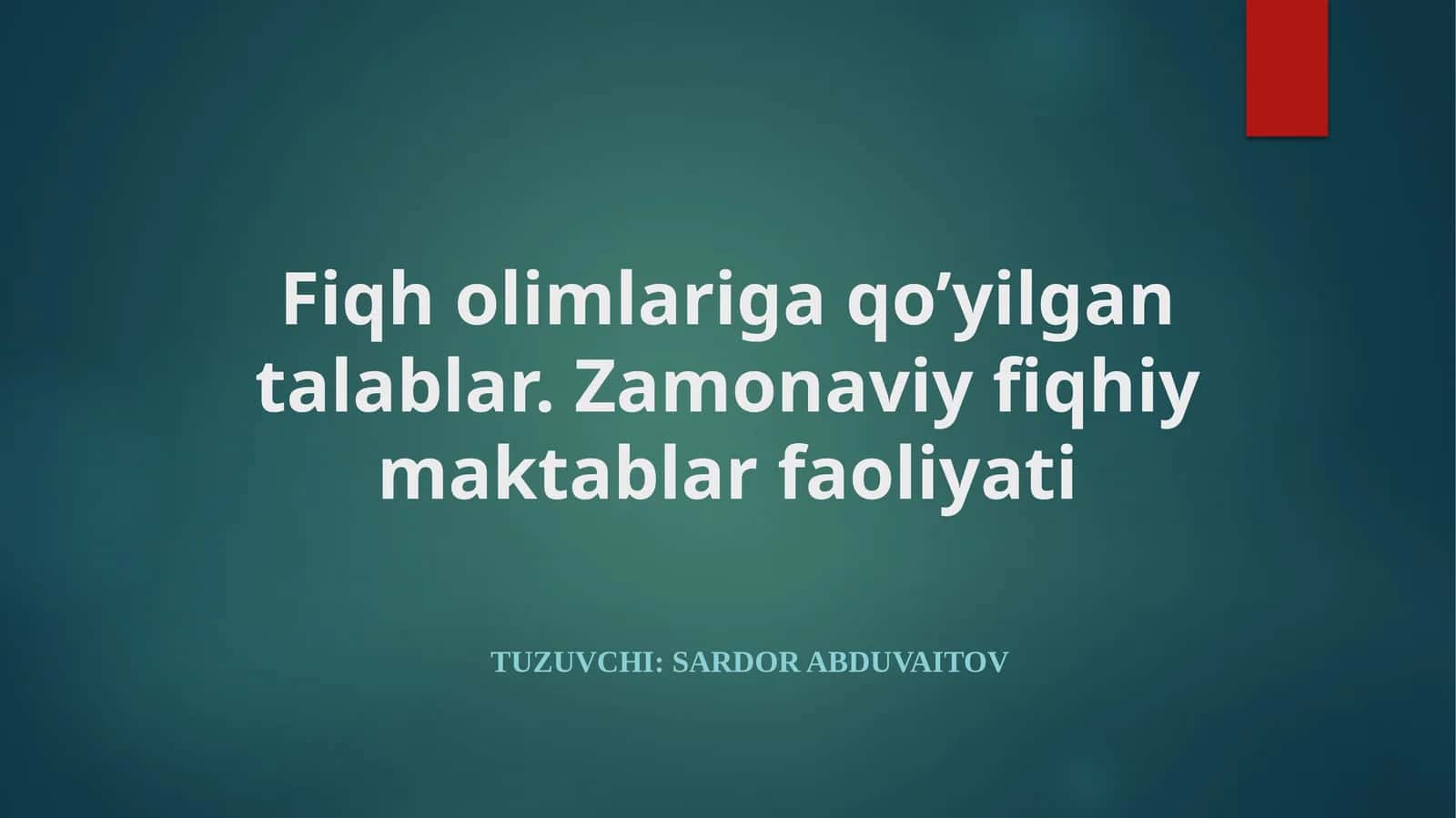 Zamonaviy fiqhiy maktablar faoliyati 1