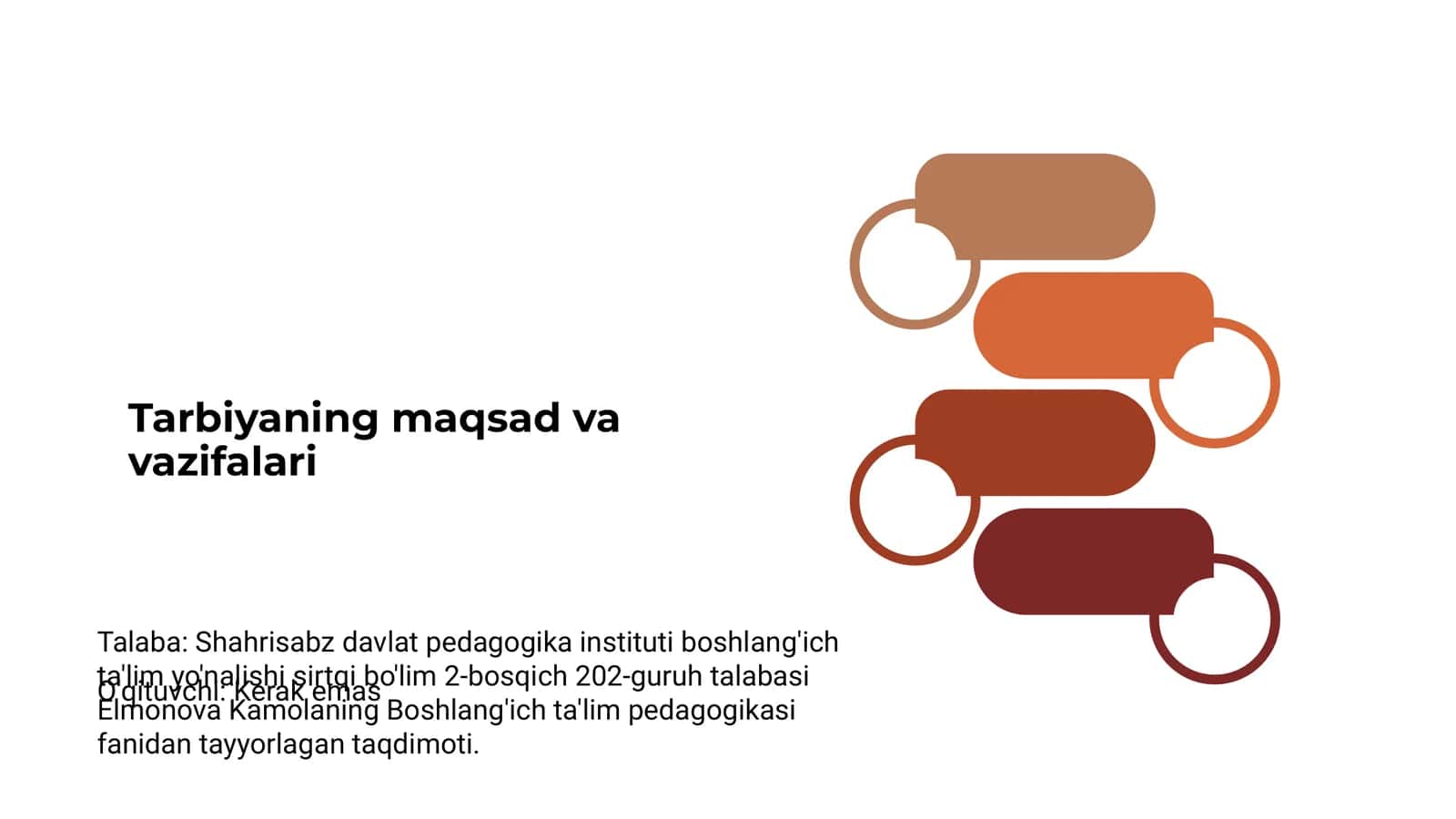 Mavzu: Tarbiyaning maqsad va vazifalari 1