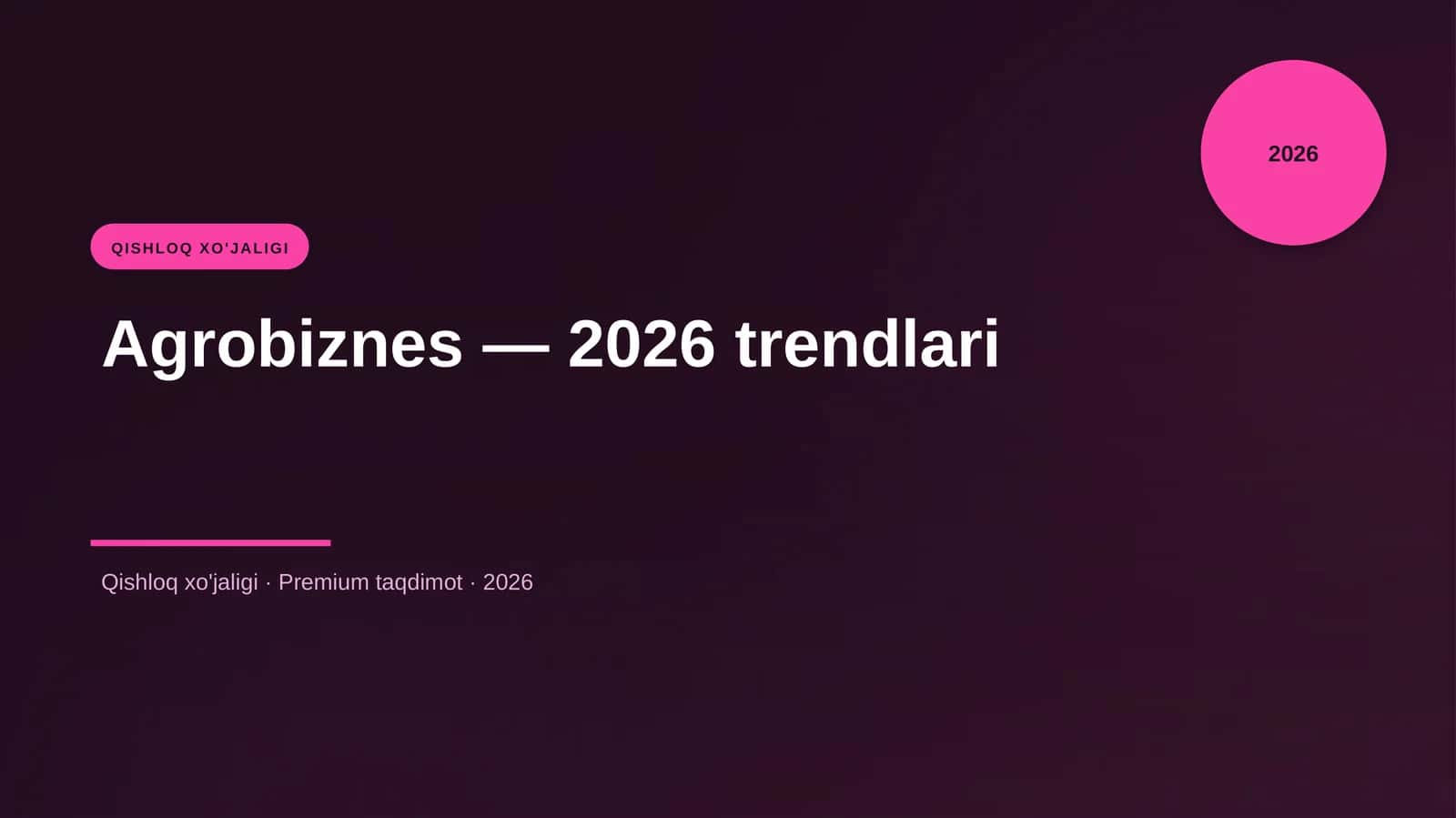 Agrobiznes — 2026 trendlari 1