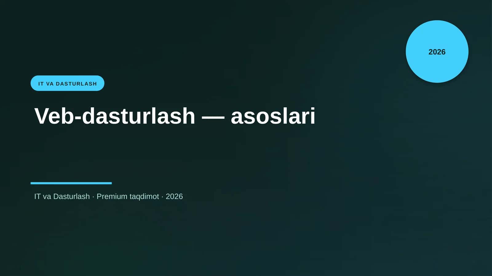 Veb-dasturlash — asoslari 1