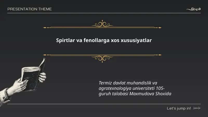 Spirtlar va fenollarga xos xususiyatlar 1