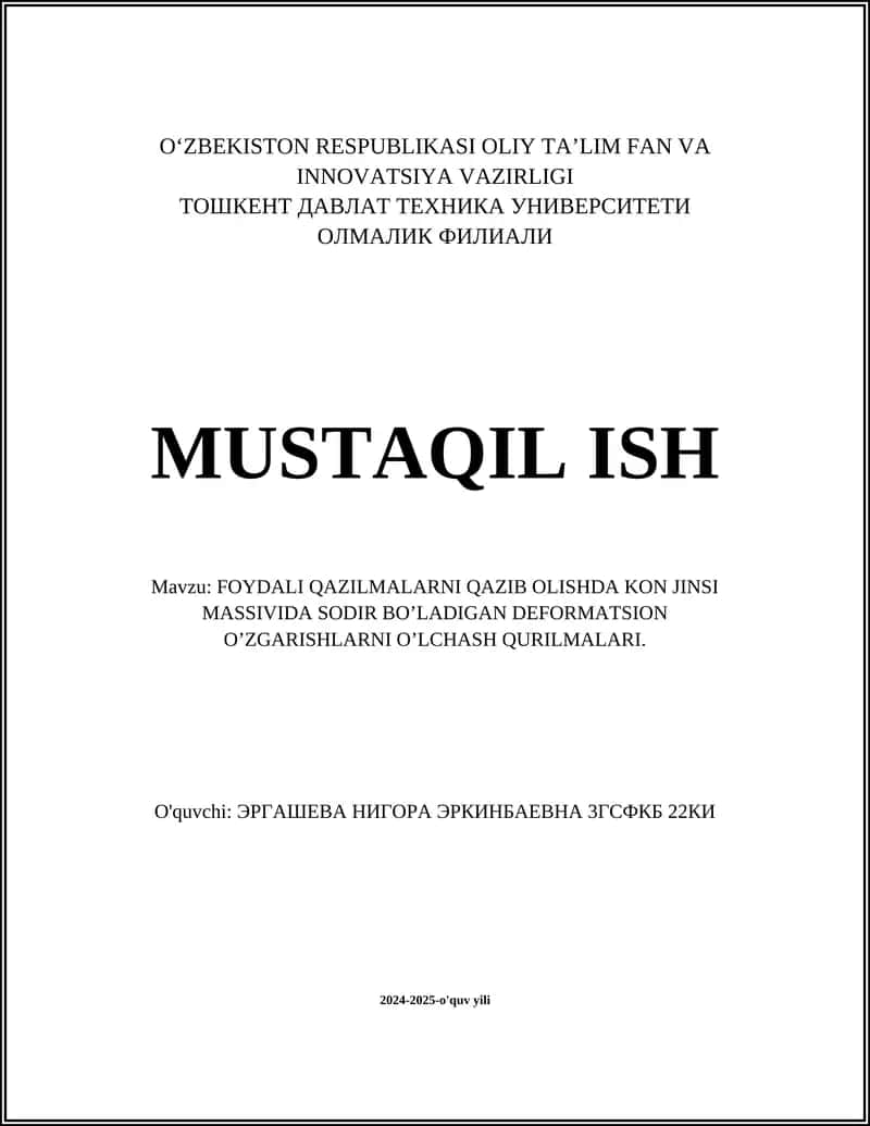 Deformatsion o'zgarishlarni o‘lchash usullari 1