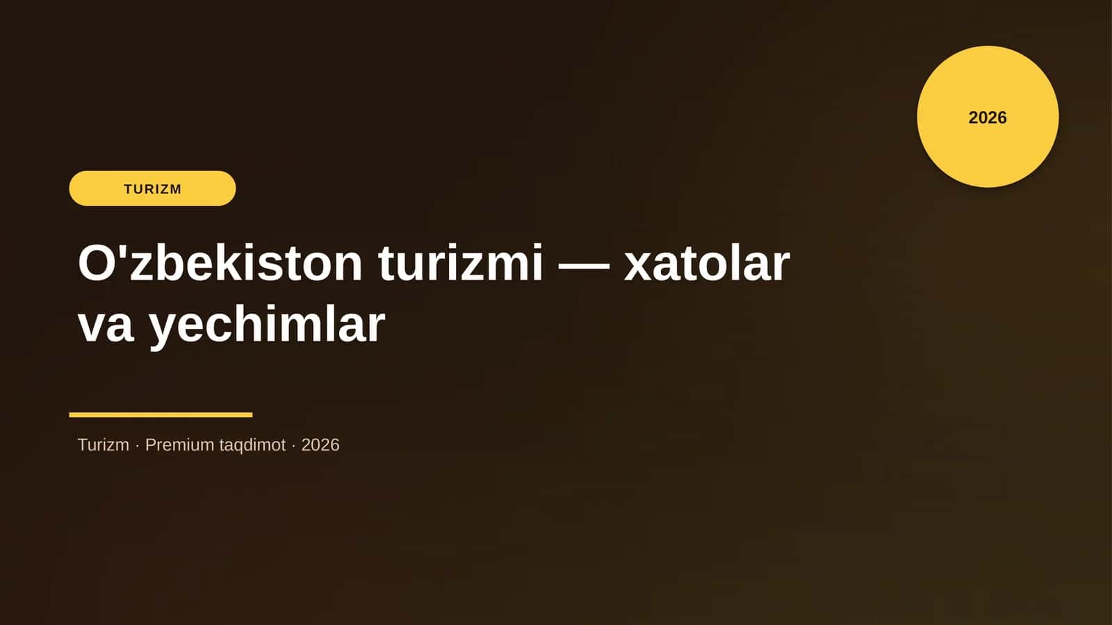O'zbekiston turizmi — xatolar va yechimlar 1