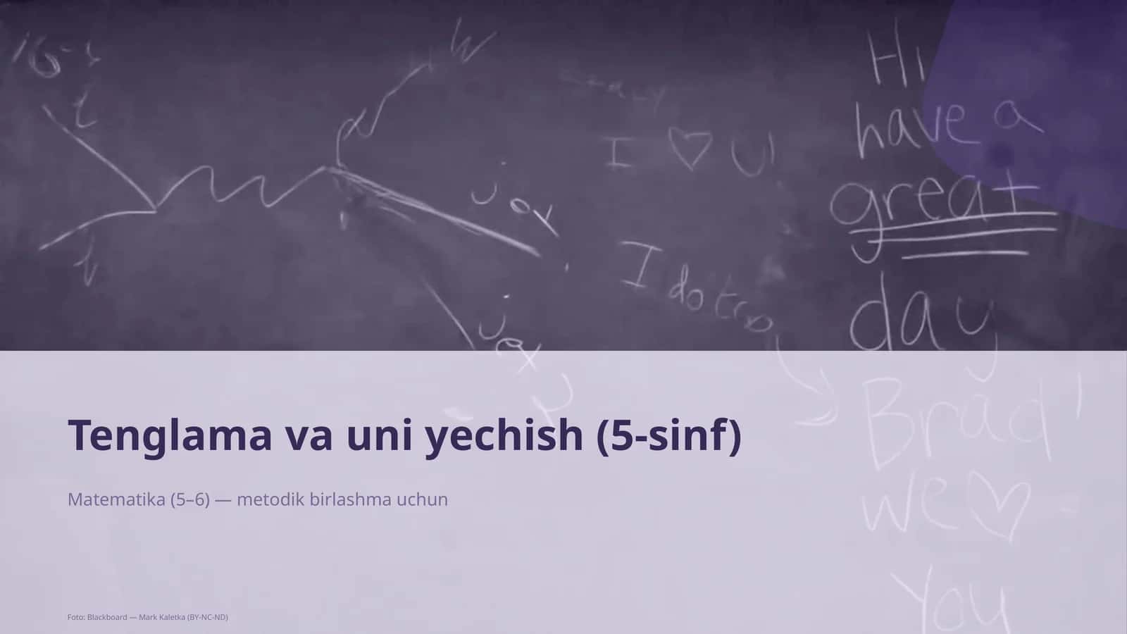Tenglama va uni yechish (5-sinf) 1