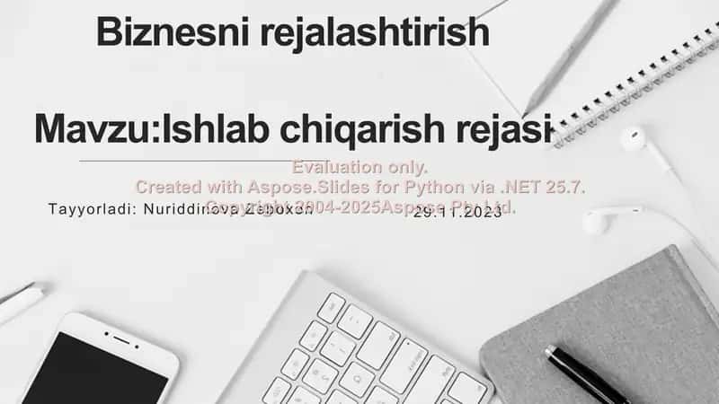 Ishlab chiqarish rejasi 1