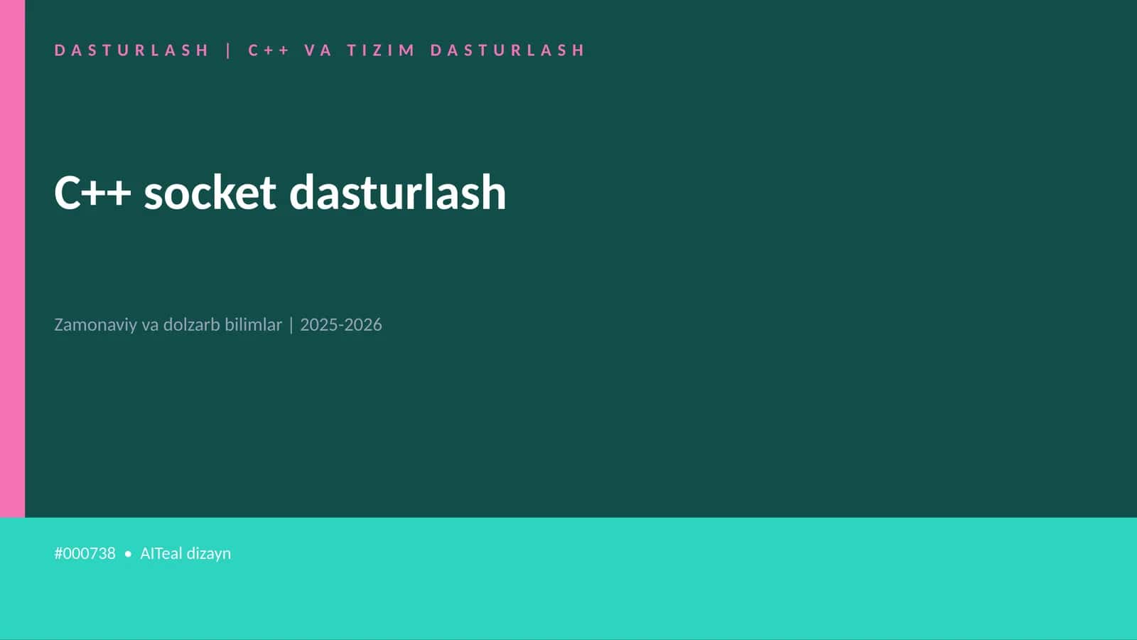 C++ socket dasturlash 1