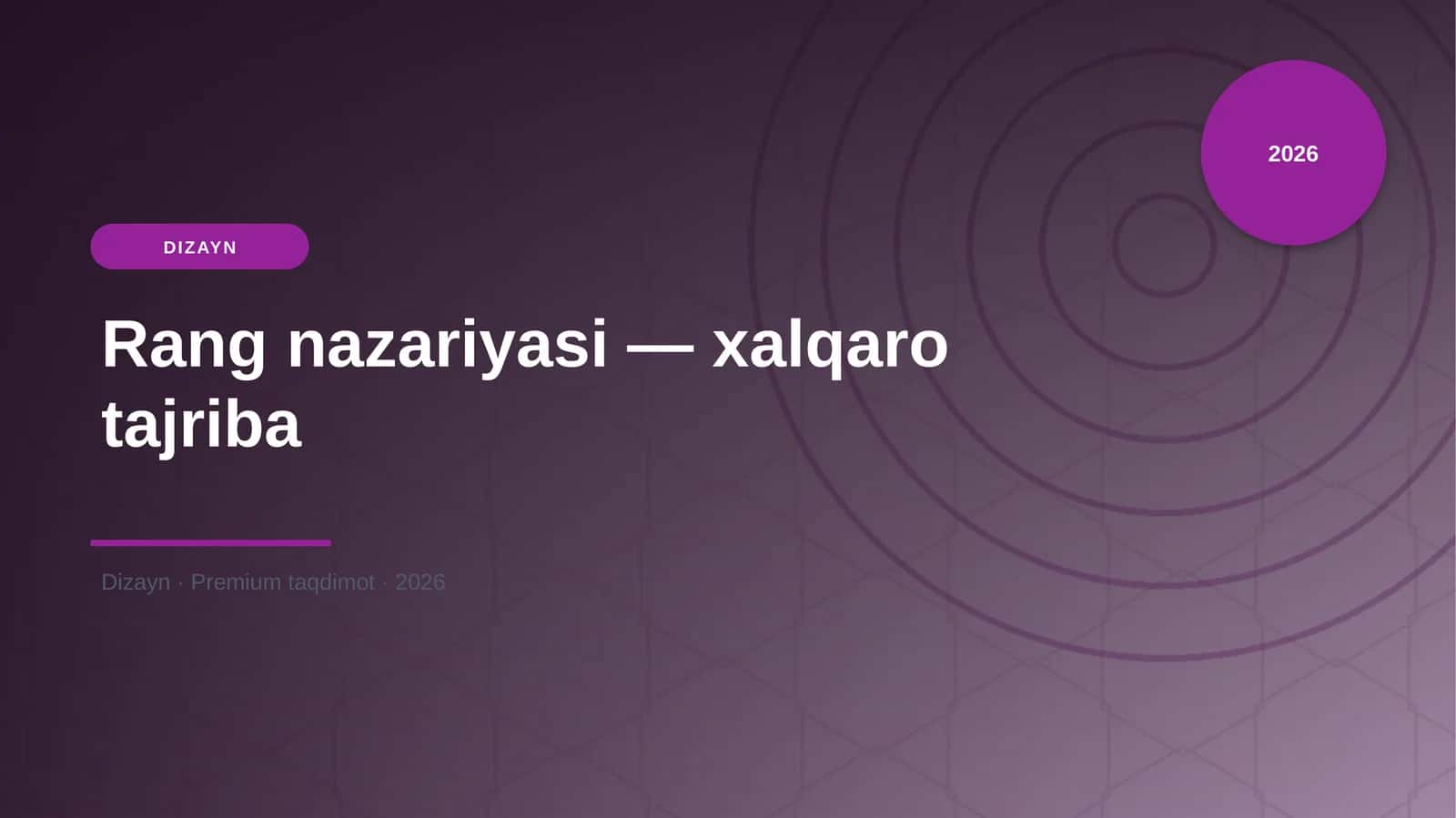 Rang nazariyasi - xalqaro tajriba 1