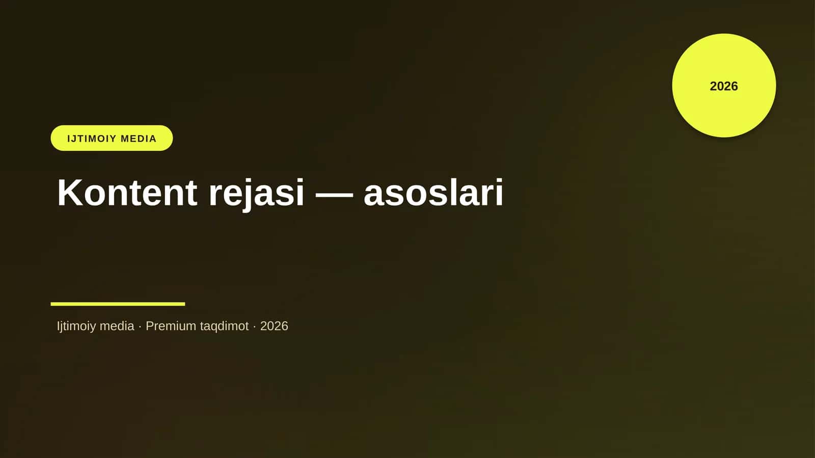 Kontent rejasi — asoslari 1