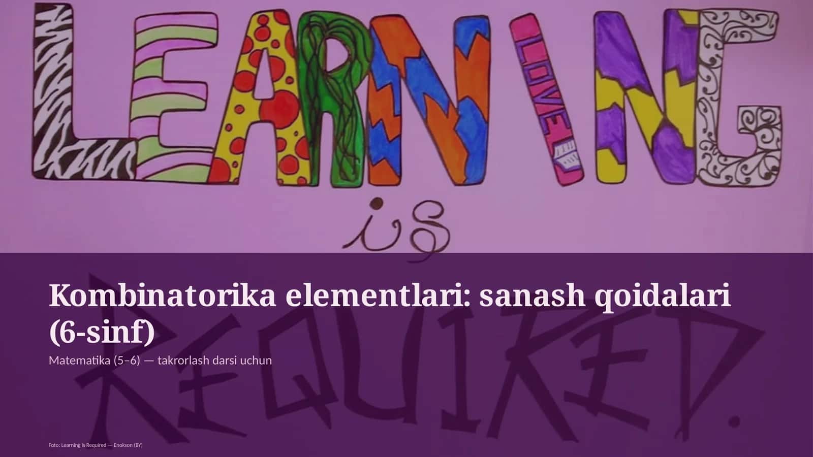 Kombinatorika elementlari: sanash qoidalari (6-sinf) 1