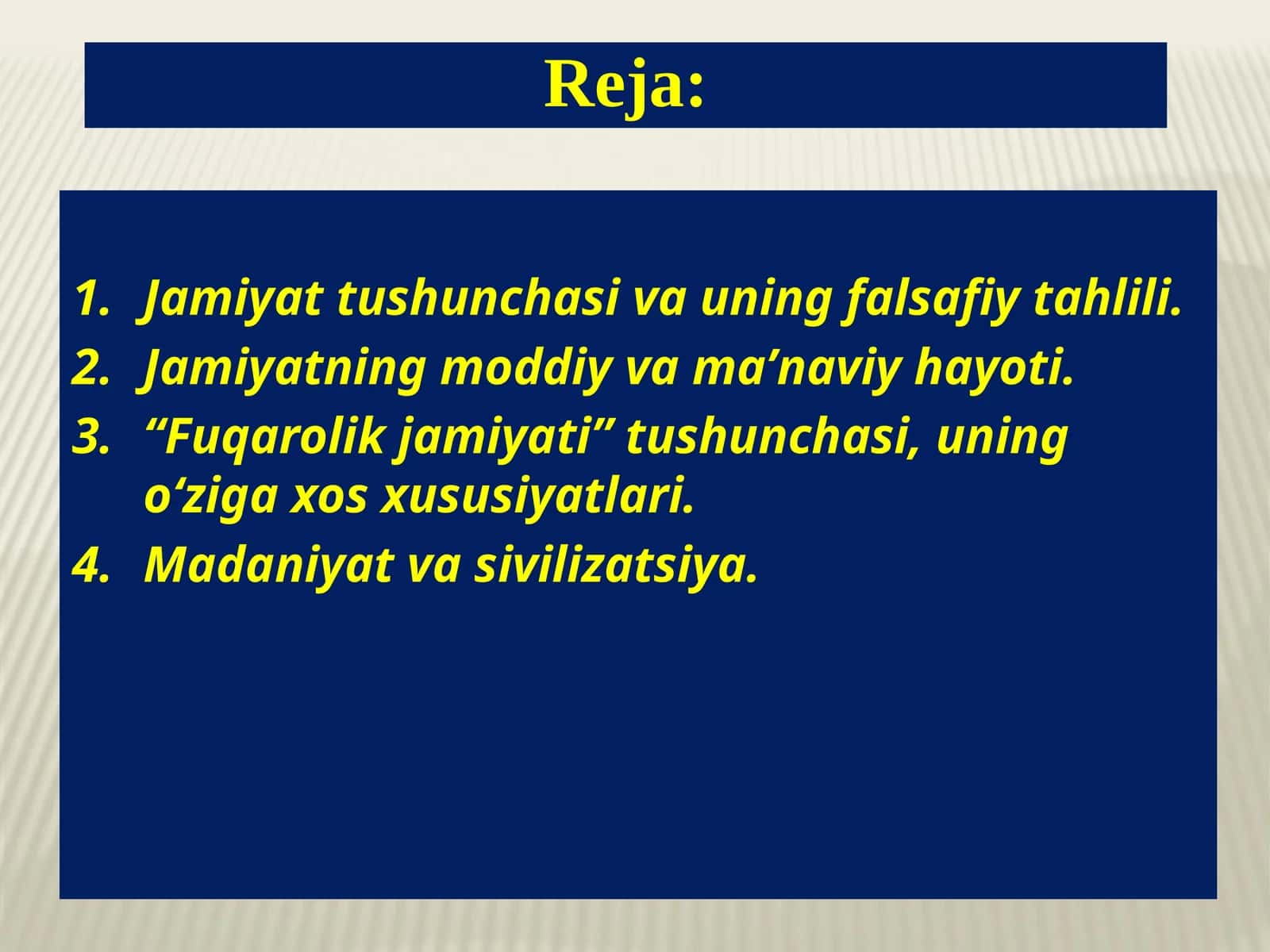 Jamiyat falsafasi 1