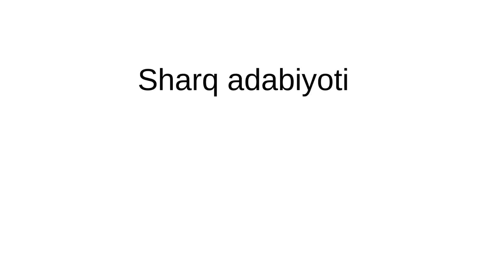 Sharqadabiyoti 1