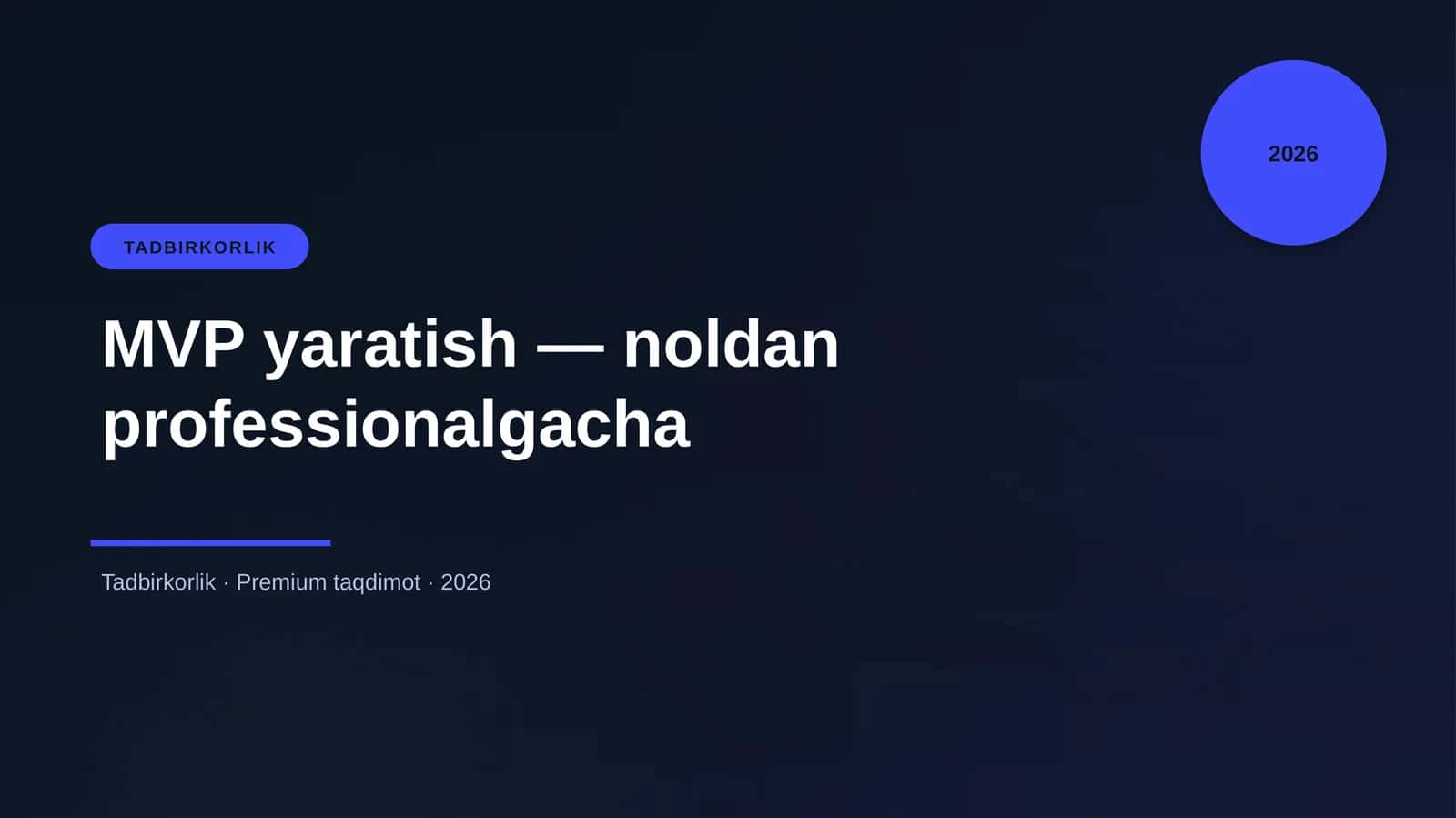 MVP yaratish — noldan professionalgacha 1