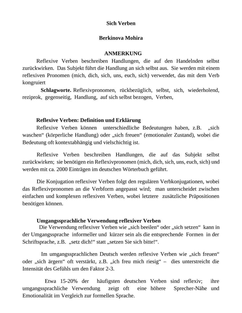 Sich Verben 1