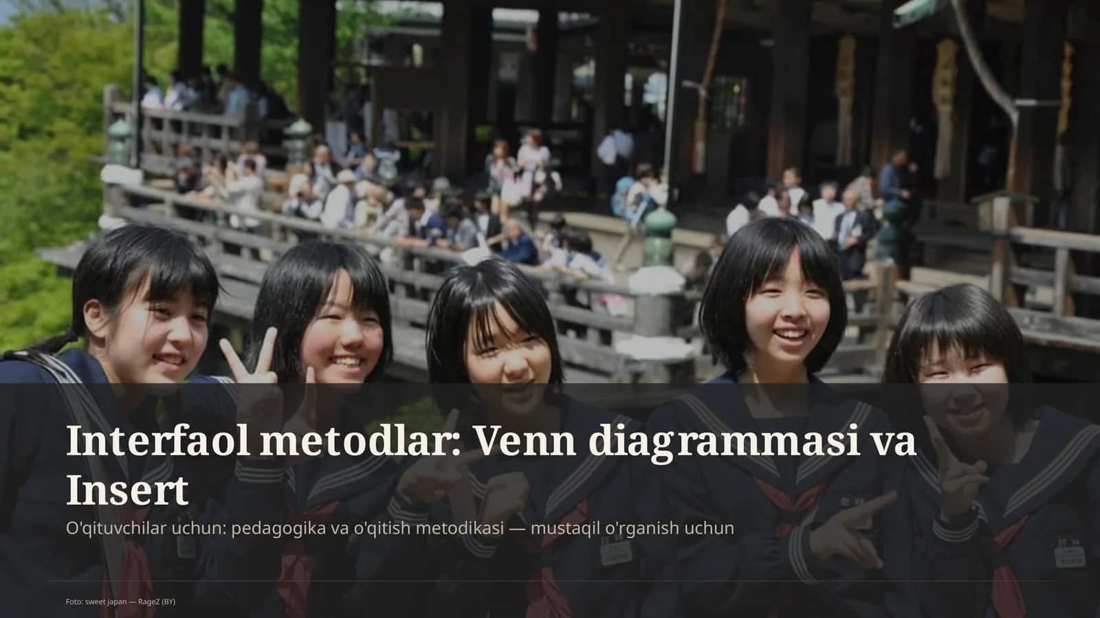 Interfaol metodlar: Venn diagrammasi va Insert 1