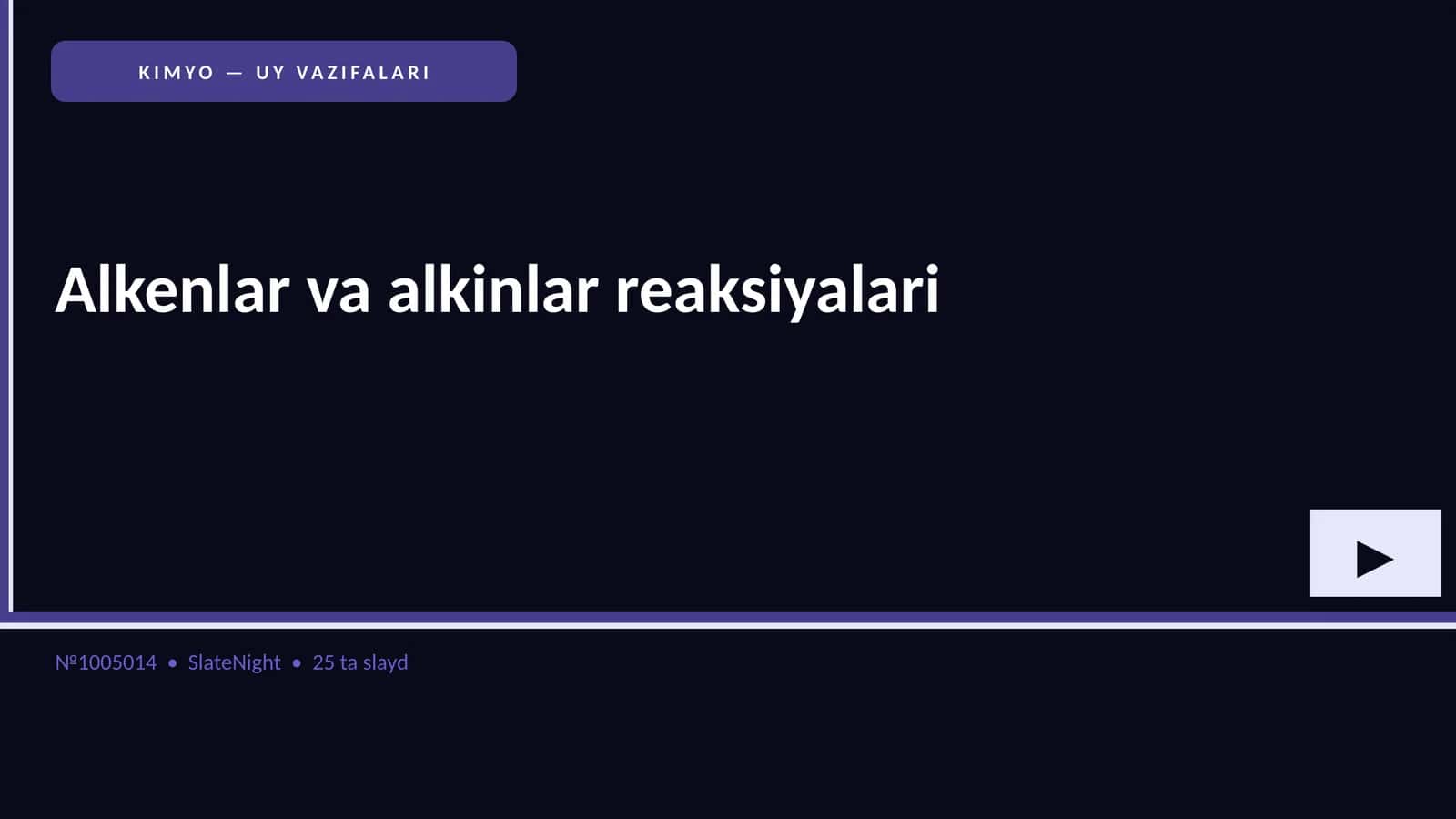 Alkenlar va alkinlar reaksiyalari 1