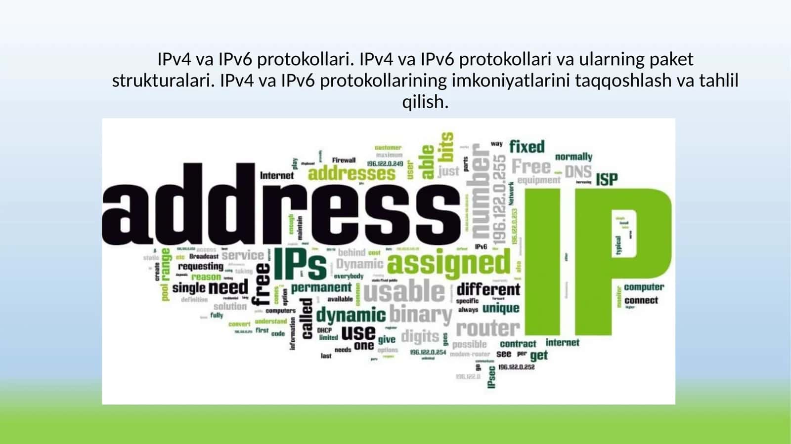 IPv4 va IPv6 protokollari 1